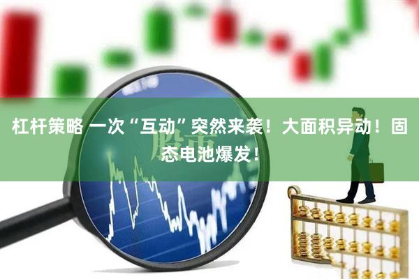 杠杆策略 一次“互动”突然来袭！大面积异动！固态电池爆发！